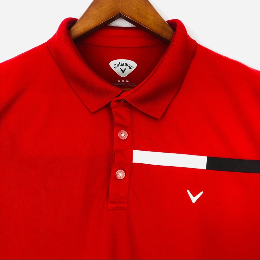Mens Callaway red XL/TG short sleeve polo - Picture 2 of 6